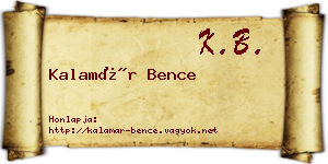 Kalamár Bence névjegykártya