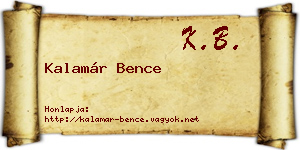 Kalamár Bence névjegykártya